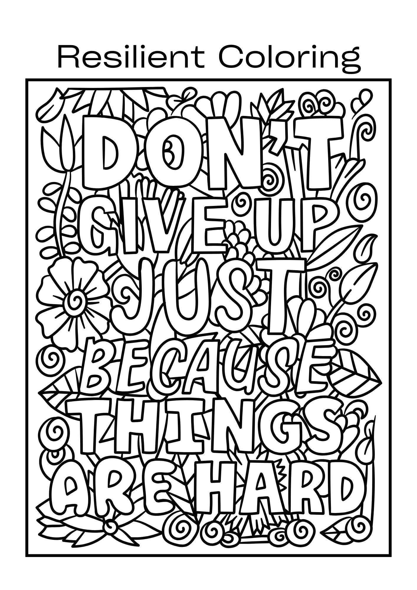 Resilience: Black & White Coloring Pages (Free Download)